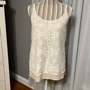 Cabi Cream Lace Tank Top